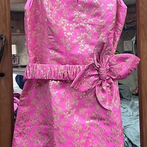 Lilly Pulitzer Pink and Gold Floral Dress